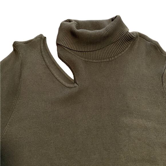 Venus Sweater Dress Turtleneck Long Sleeve Olive Green Size 1X - Picture 5 of 9